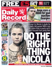 Daily Record (UK) Newspaper Front Page for 18 August 2021