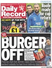 Daily Record (UK) Newspaper Front Page for 19 October 2022