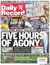 Daily Record front page for 19 November 2022