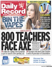 Daily Record (UK) Newspaper Front Page for 19 January 2023