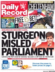 Daily Record (UK) Newspaper Front Page for 19 March 2021