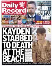 Daily Record front page for 19 May 2025