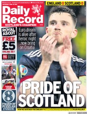 Daily Record (UK) Newspaper Front Page for 19 June 2021