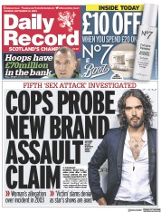 Daily Record front page for 19 September 2023