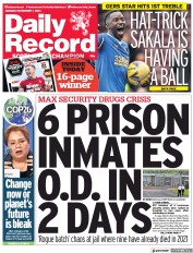 Daily Record (UK) Newspaper Front Page for 1 November 2021