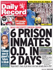 Daily Record (UK) Newspaper Front Page for 1 November 2021
