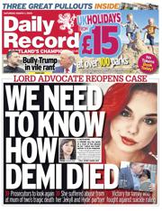 Daily Record front page for 1 March 2025