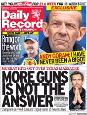 Daily Record (UK) Newspaper Front Page for 1 June 2022