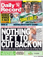 Daily Record front page for 1 August 2022