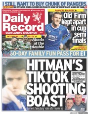 Daily Record (UK) Newspaper Front Page for 20 October 2022