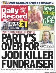Daily Record front page for 20 November 2023
