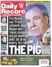 Daily Record (UK) Newspaper Front Page for 20 December 2022