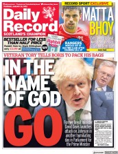 Daily Record front page for 20 January 2022