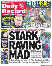 Daily Record (UK) Newspaper Front Page for 20 February 2021