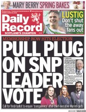 Daily Record front page for 20 March 2023