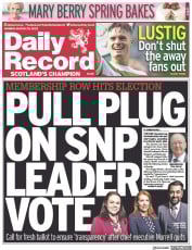 Daily Record (UK) Newspaper Front Page for 20 March 2023