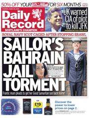 Daily Record front page for 20 March 2025