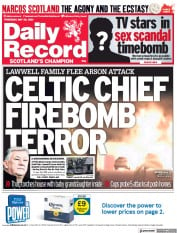 Daily Record (UK) Newspaper Front Page for 20 May 2021