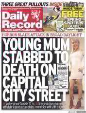 Daily Record front page for 20 May 2023