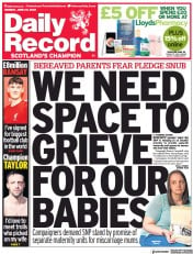 Daily Record front page for 20 June 2022