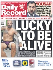 Daily Record (UK) Newspaper Front Page for 20 July 2023