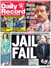 Daily Record (UK) Newspaper Front Page for 20 September 2021