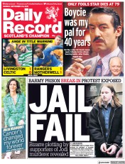 Daily Record (UK) Newspaper Front Page for 20 September 2021