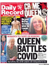 Daily Record (UK) Newspaper Front Page for 21 February 2022