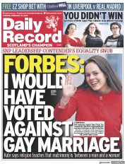 Daily Record (UK) Newspaper Front Page for 21 February 2023