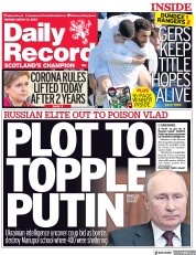 Daily Record (UK) Newspaper Front Page for 21 March 2022