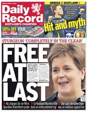Daily Record front page for 21 March 2025