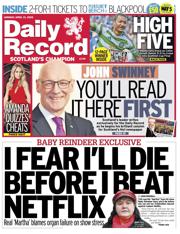 Daily Record front page for 21 April 2025