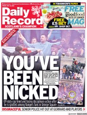 Daily Record (UK) Newspaper Front Page for 21 May 2021