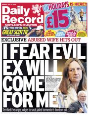 Daily Record front page for 21 July 2025