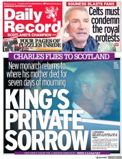 Daily Record front page for 21 September 2022