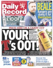 Daily Record front page for 21 September 2023