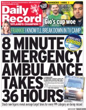 Daily Record (UK) Newspaper Front Page for 22 November 2021