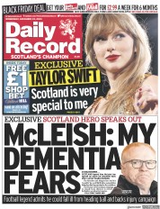 Daily Record front page for 22 November 2023
