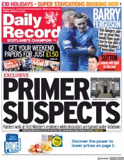 Daily Record (UK) Newspaper Front Page for 22 January 2021