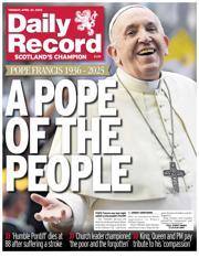 Daily Record front page for 22 April 2025