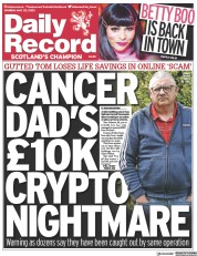 Daily Record (UK) Newspaper Front Page for 22 May 2023