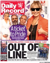Daily Record front page for 22 June 2022