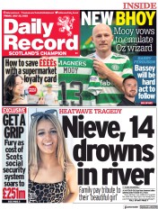 Daily Record (UK) Newspaper Front Page for 22 July 2022