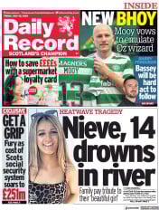 Daily Record (UK) Newspaper Front Page for 22 July 2022