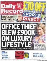 Daily Record (UK) Newspaper Front Page for 22 July 2023