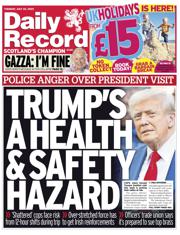 Daily Record front page for 22 July 2025
