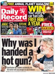 Daily Record (UK) Newspaper Front Page for 23 October 2021