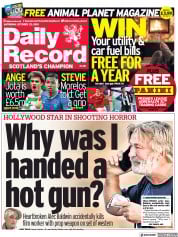 Daily Record (UK) Newspaper Front Page for 23 October 2021