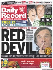 Daily Record front page for 23 November 2023
