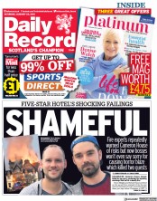 Daily Record (UK) Newspaper Front Page for 23 January 2021